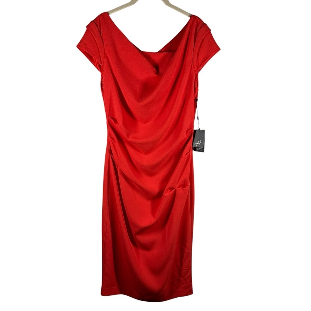 Adrianna Papell Red Draped Dress